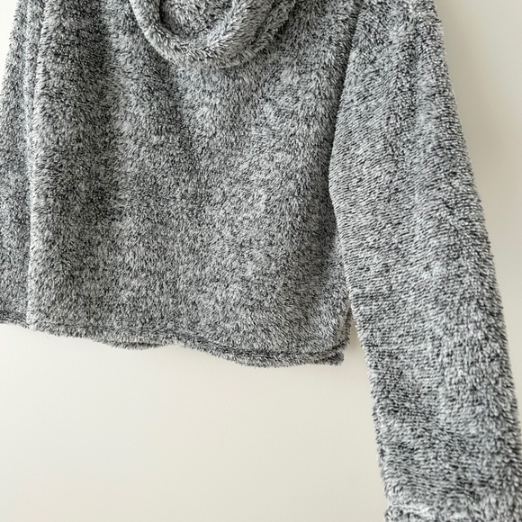 SO Cozy Gray Funnel Neck Plush Fleece Cowl Neck Pullover Top - Picture 8 of 16